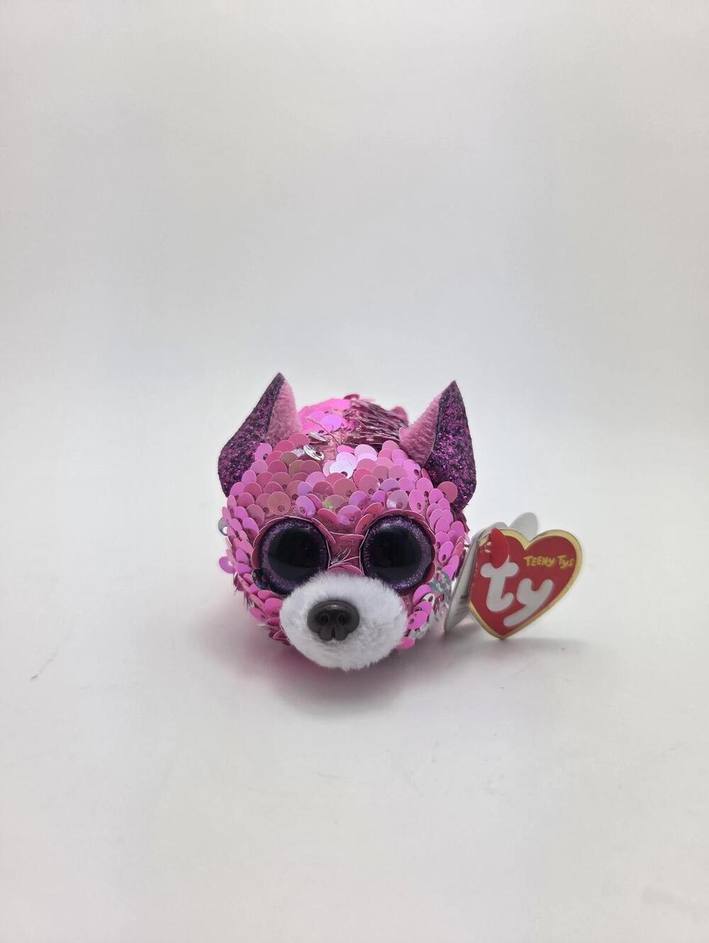Ty Stackables Teeny Tys “Yappy” the Sequin Pink Chihuahua Dog (4 inch)